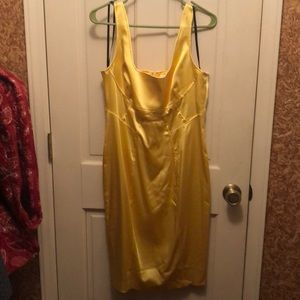 Calvin Klein yellow satin cocktail dressNever worn